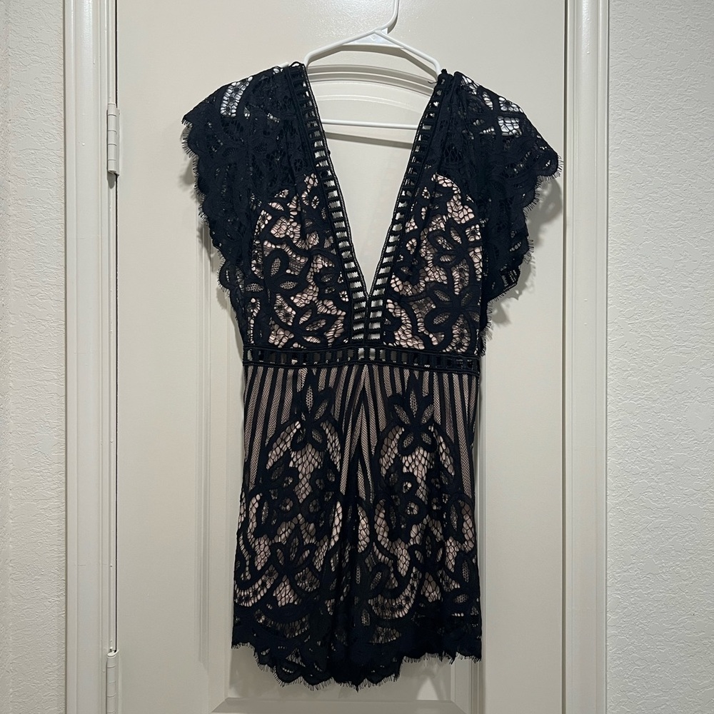 Black lace romper
